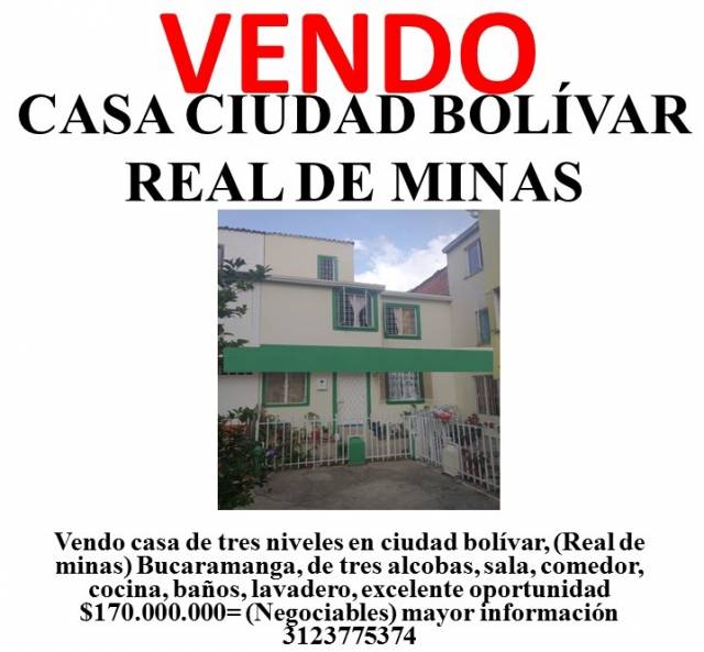 Casa ciudad bolívar real de minas