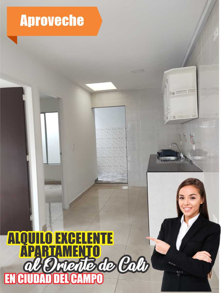 verinmuebles 1022 1115 ALQUILO HERMOSO APARTAMENTO AL ORIENTE DE CALI EN CIUDAD DEL CAMPO.