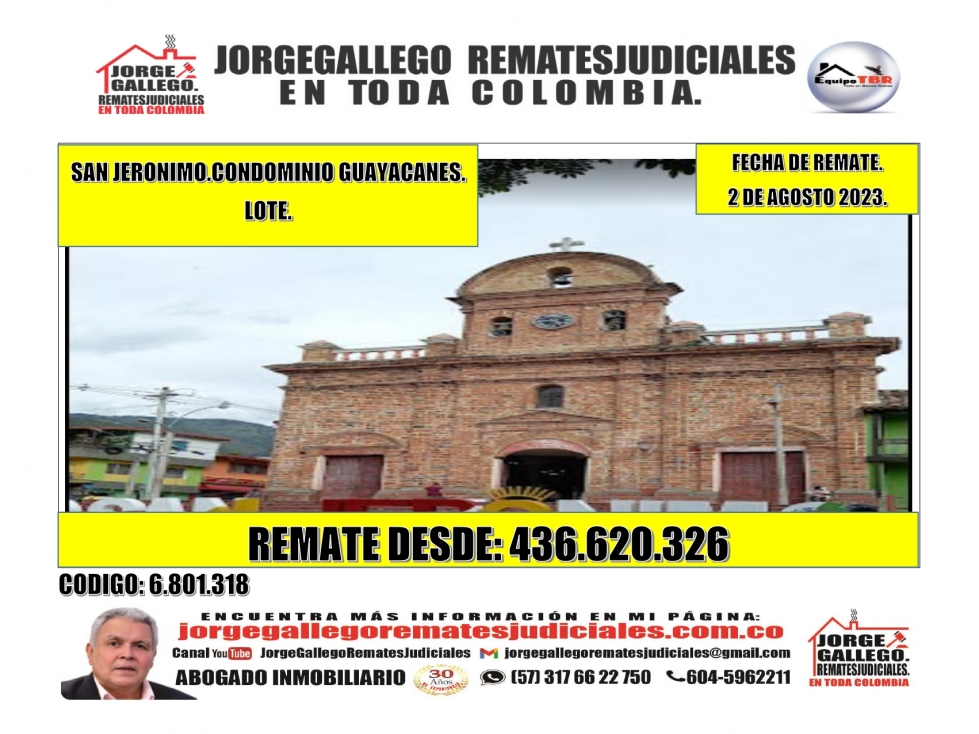 Remate. San Jeronimo. Condominio Guayacanes. Lote.